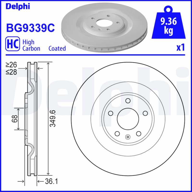 DELPHI Féktárcsa, mind BG9339C_DEL