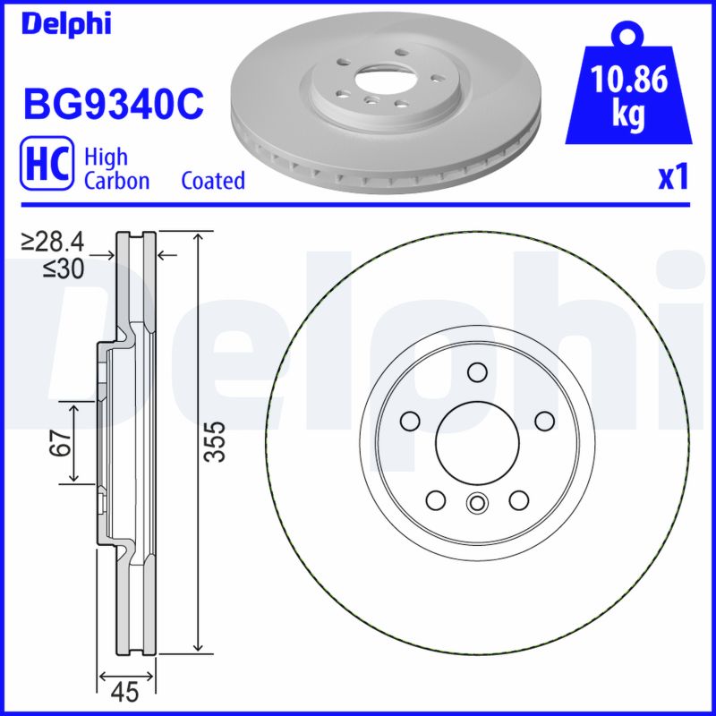 DELPHI Féktárcsa, mind BG9340C_DEL