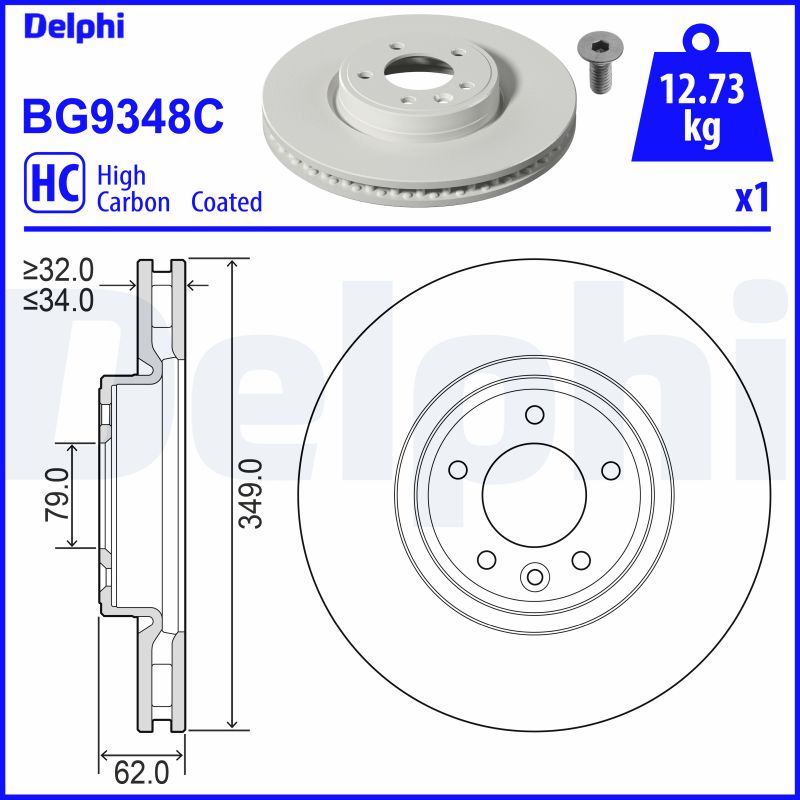 DELPHI Féktárcsa, mind BG9348C_DEL