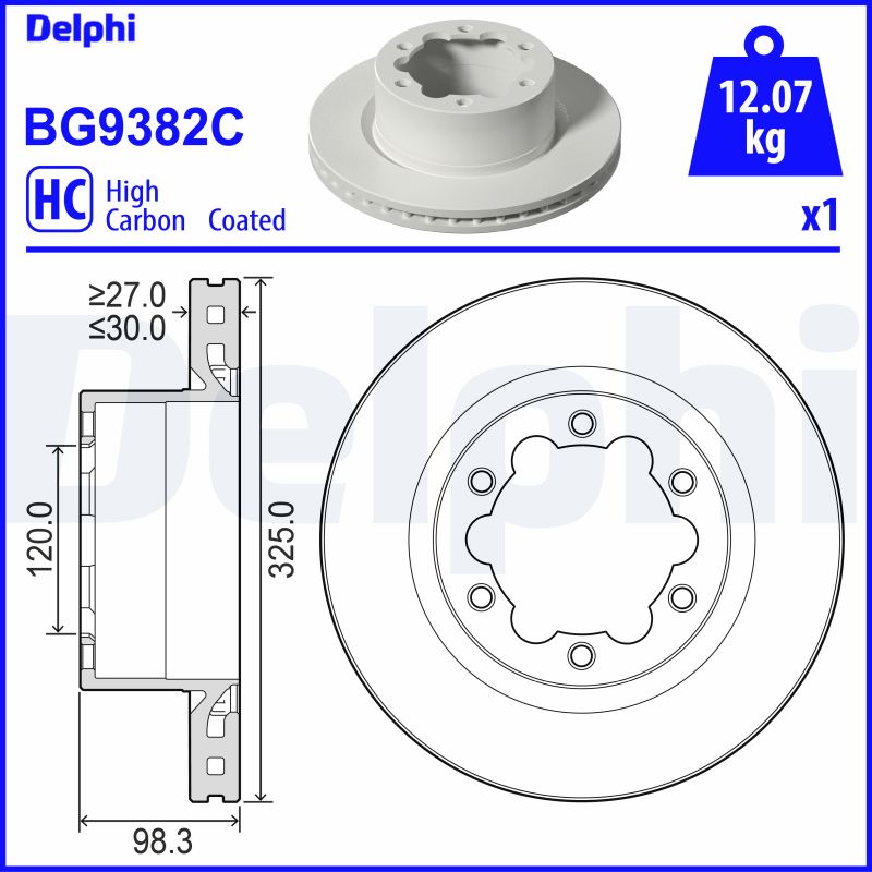 DELPHI Féktárcsa, mind BG9382C_DEL