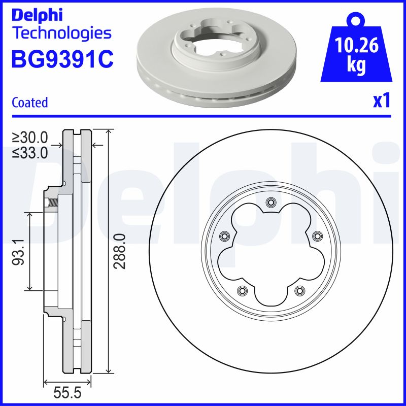 DELPHI Féktárcsa, mind BG9391C_DEL