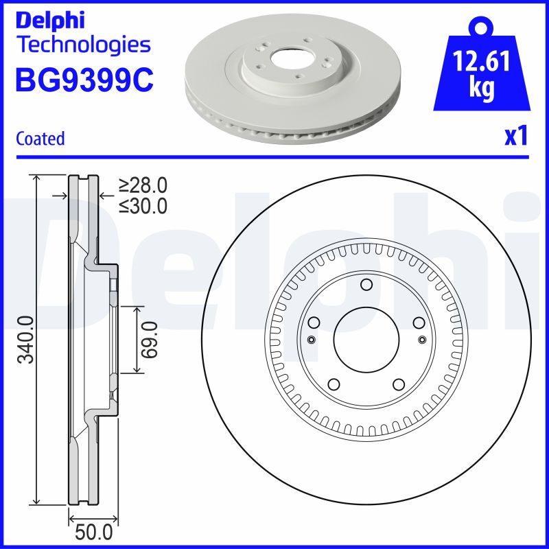 DELPHI Féktárcsa, mind BG9399C_DEL