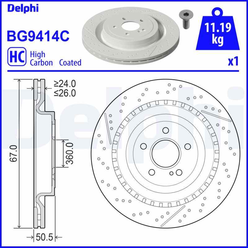 DELPHI Első féktárcsa BG9414C_DEL