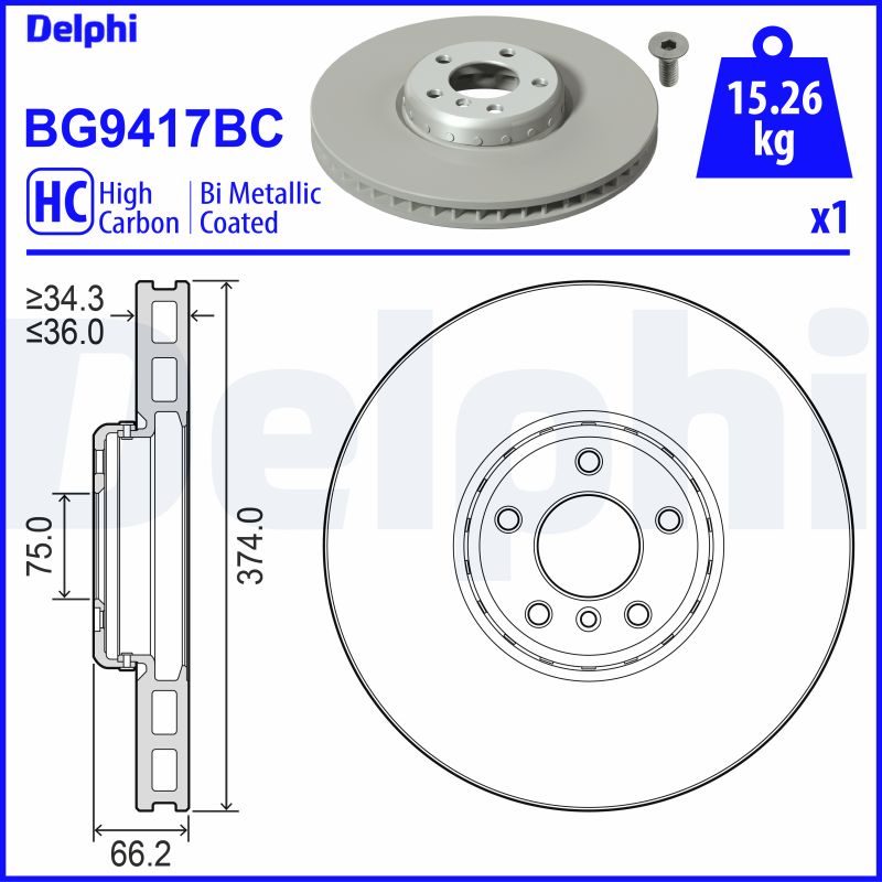 DELPHI Első féktárcsa BG9417BC_DEL