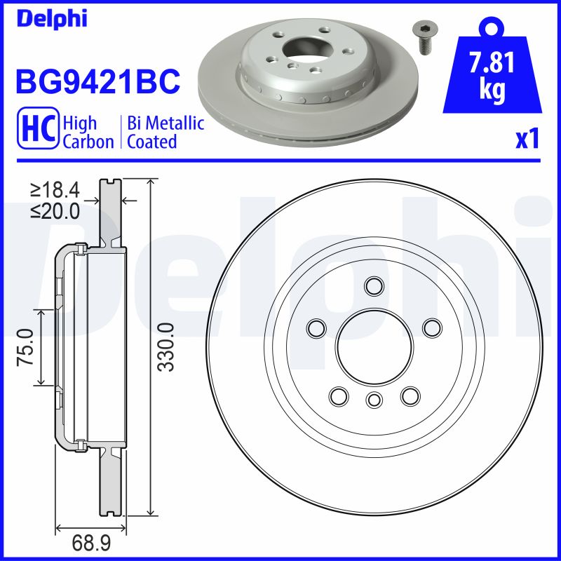 DELPHI Féktárcsa, mind BG9421BC_DEL