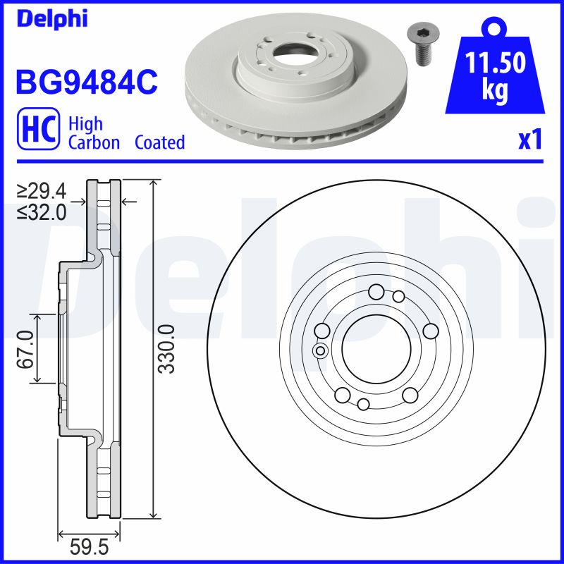 DELPHI Féktárcsa, mind BG9484C_DEL