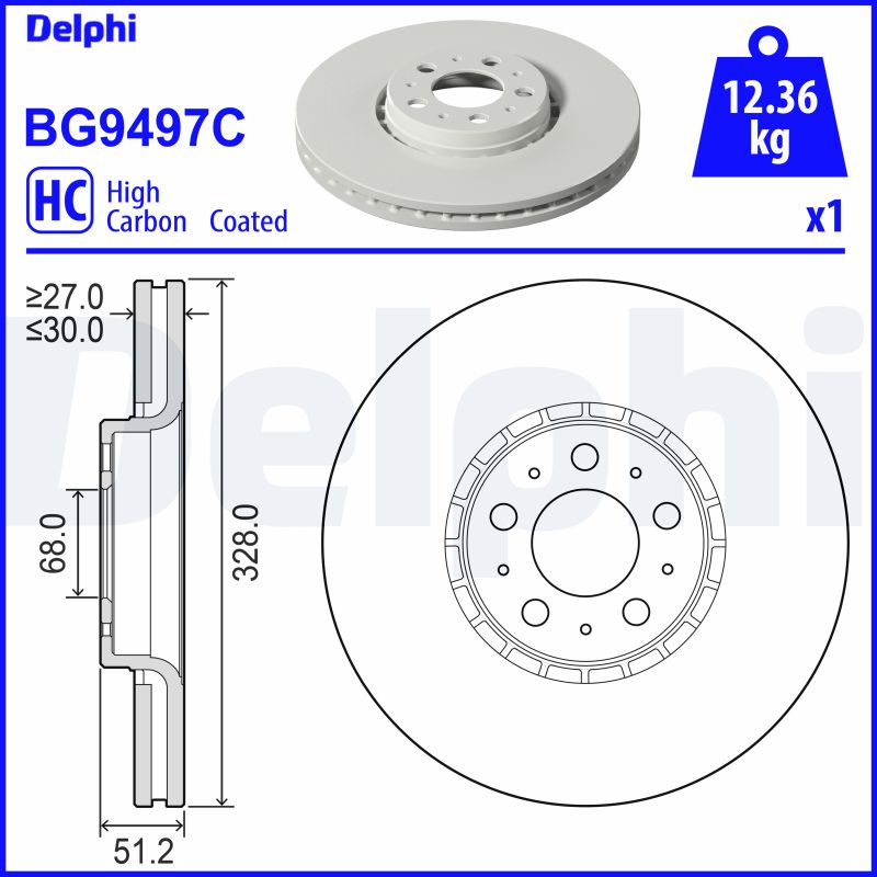 DELPHI Féktárcsa, mind BG9497C_DEL