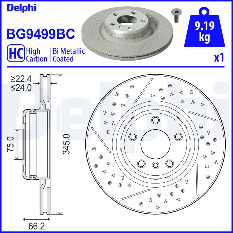 DELPHI Féktárcsa, mind BG9499BC_DEL