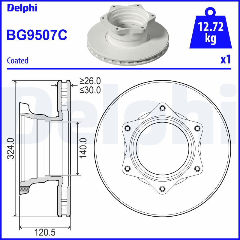 DELPHI Féktárcsa, mind BG9507C_DEL