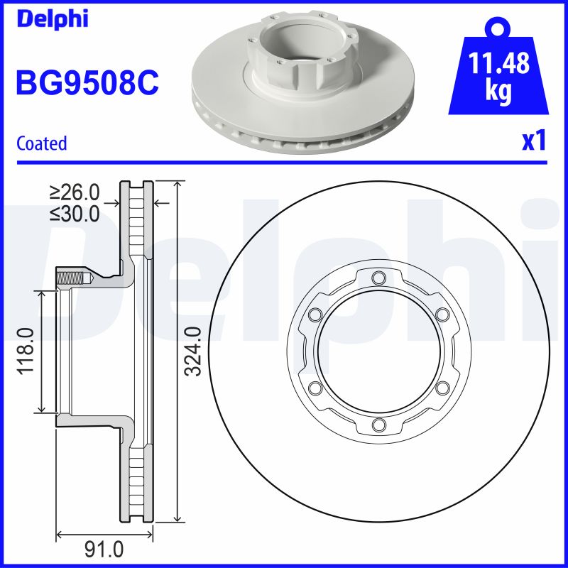 DELPHI Féktárcsa, mind BG9508C_DEL