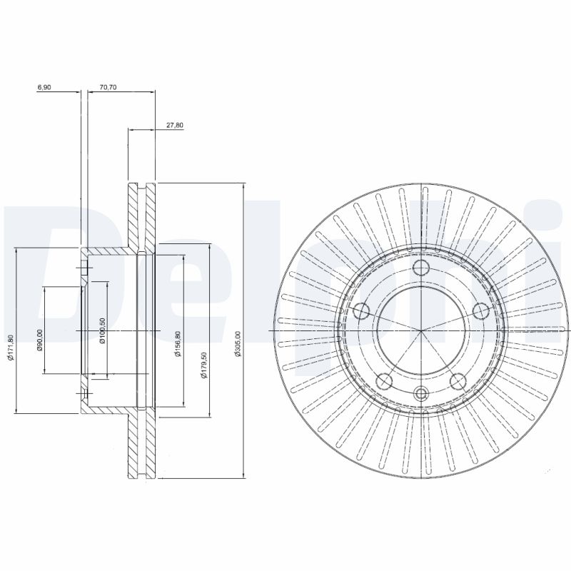 DELPHI Első féktárcsa BG9692_DEL