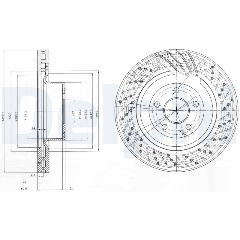 DELPHI Első féktárcsa BG9754_DEL