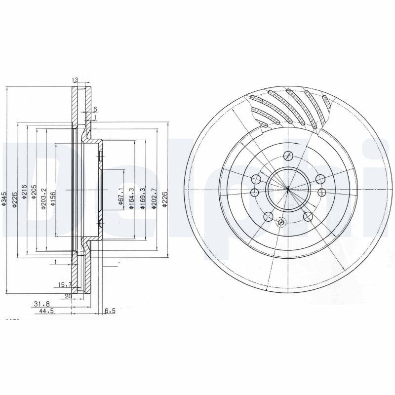 DELPHI Első féktárcsa BG9759_DEL