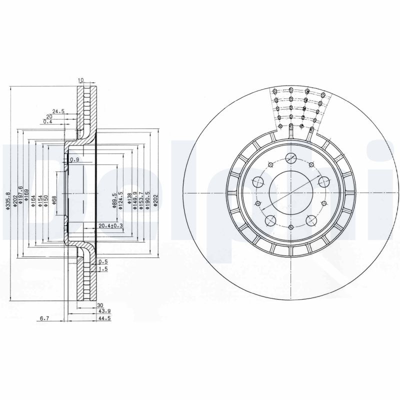 DELPHI Első féktárcsa BG9783C_DEL