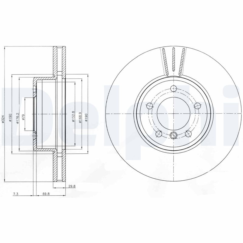 DELPHI Első féktárcsa BG9871_DEL