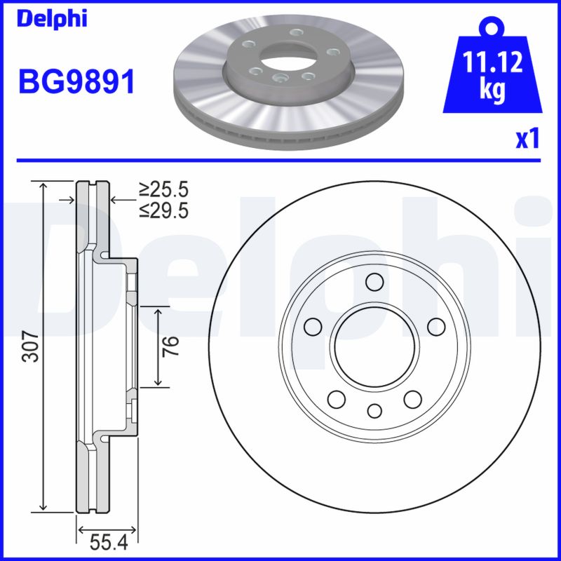 DELPHI Első féktárcsa BG9891_DEL