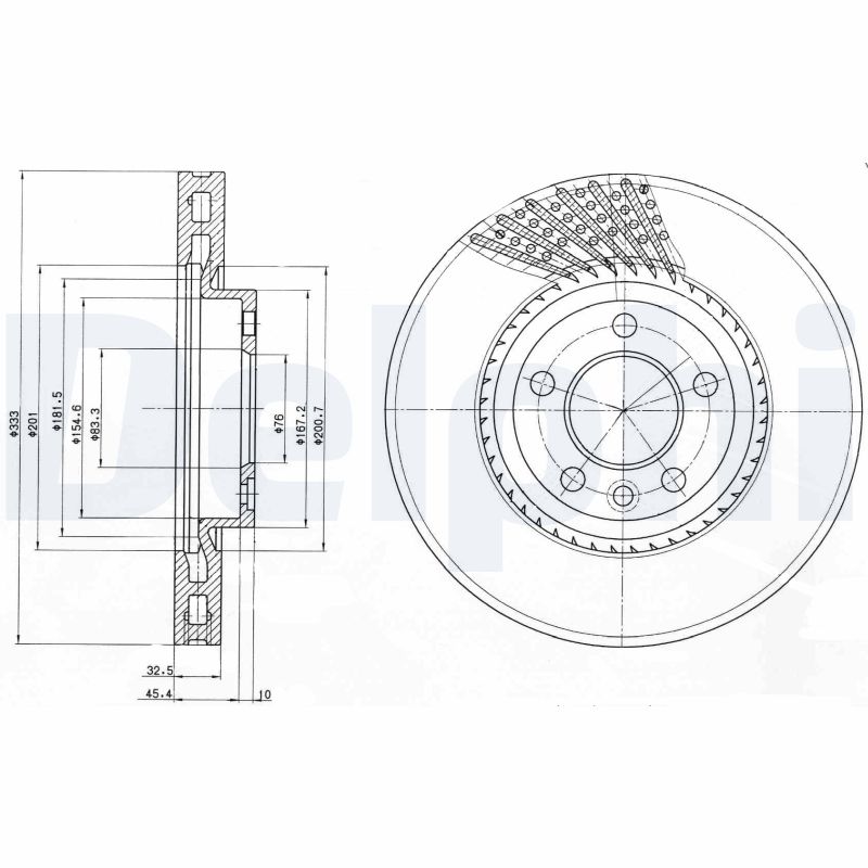 DELPHI Első féktárcsa BG9892_DEL