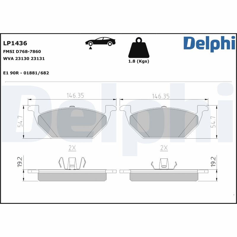 DELPHI Első fékbetét LP1436_DEL