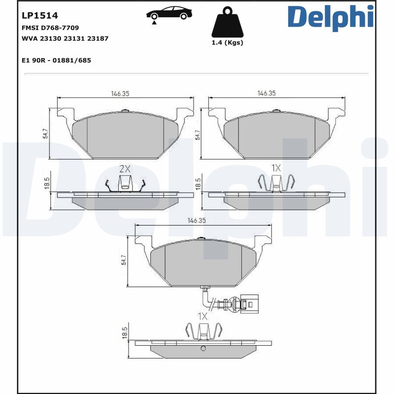 DELPHI Első fékbetét LP1514_DEL