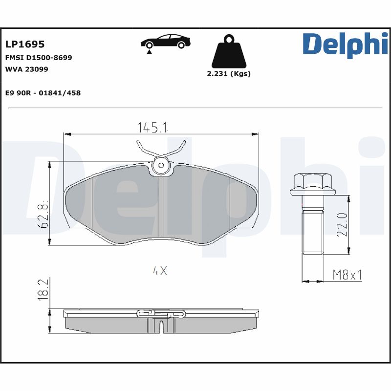 DELPHI Első fékbetét LP1695_DEL