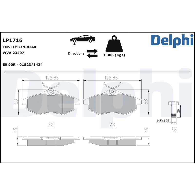 DELPHI Első fékbetét LP1716_DEL