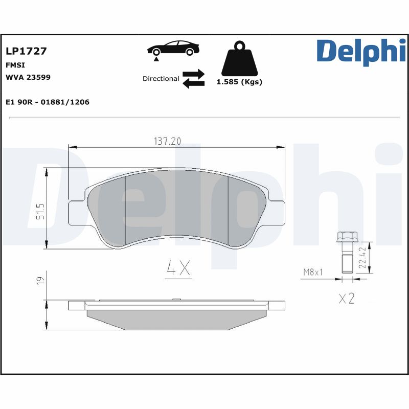 DELPHI Első fékbetét LP1727_DEL