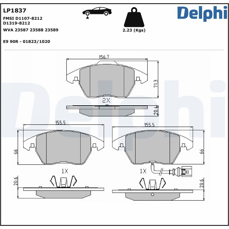 DELPHI Első fékbetét LP1837_DEL