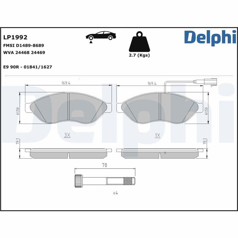 DELPHI Első fékbetét LP1992_DEL