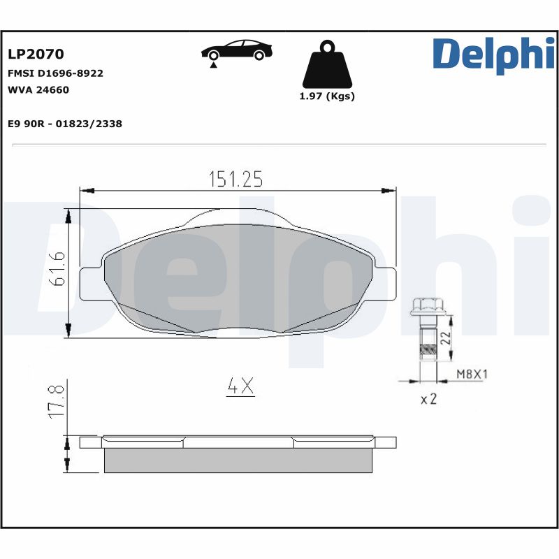 DELPHI Első fékbetét LP2070_DEL