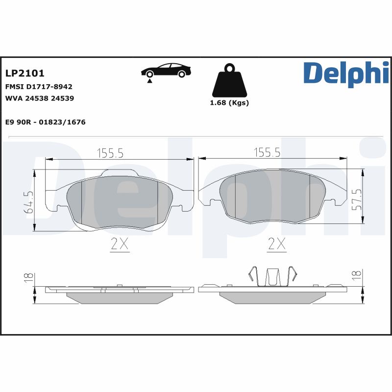 DELPHI Első fékbetét LP2101_DEL