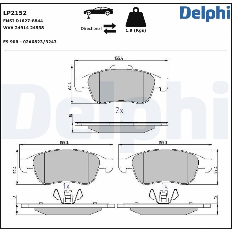 DELPHI Első fékbetét LP2152_DEL