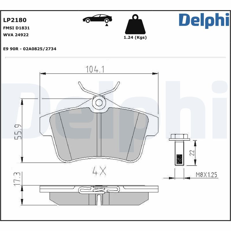 DELPHI Hátsó fékbetét LP2180_DEL