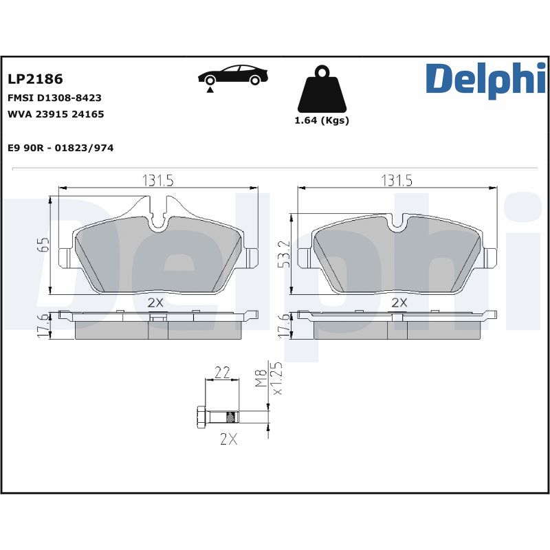 DELPHI Első fékbetét LP2186_DEL