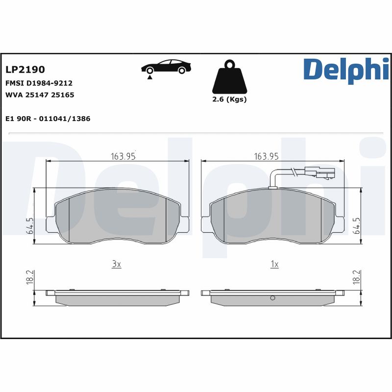 DELPHI Első fékbetét LP2190_DEL