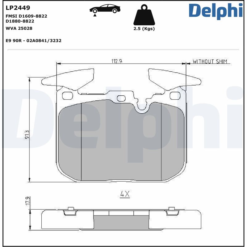 DELPHI Első fékbetét LP2449_DEL