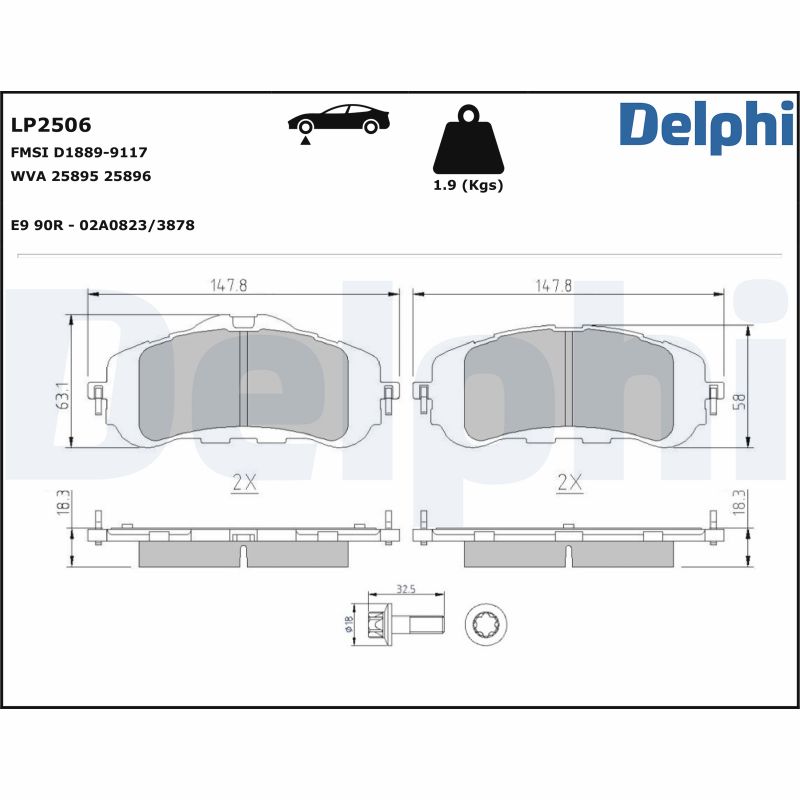 DELPHI Első fékbetét LP2506_DEL