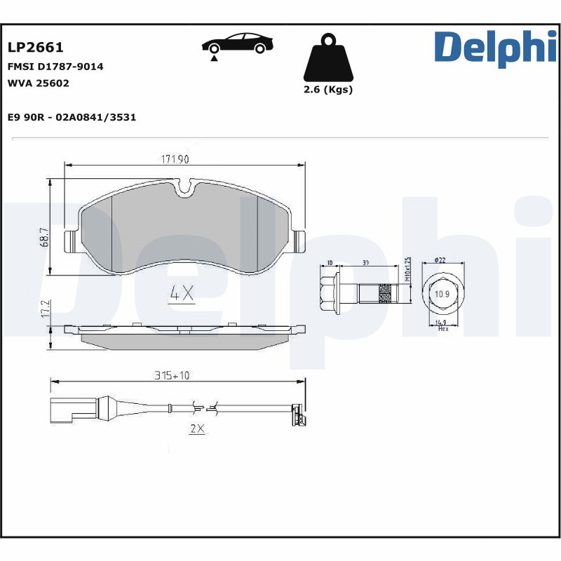 DELPHI Első fékbetét LP2661_DEL