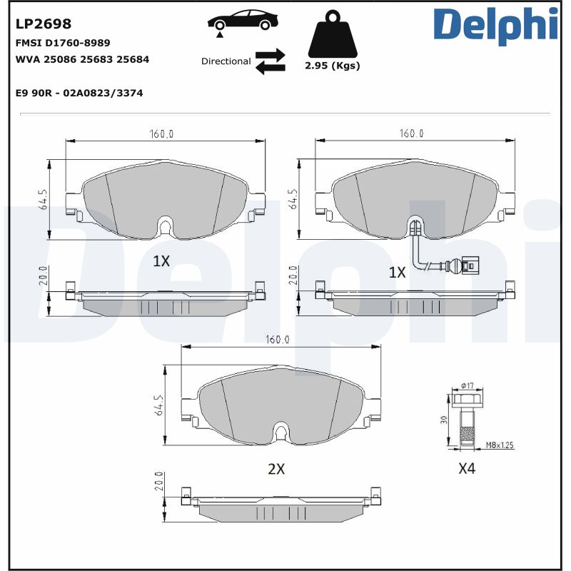 DELPHI Első fékbetét LP2698_DEL