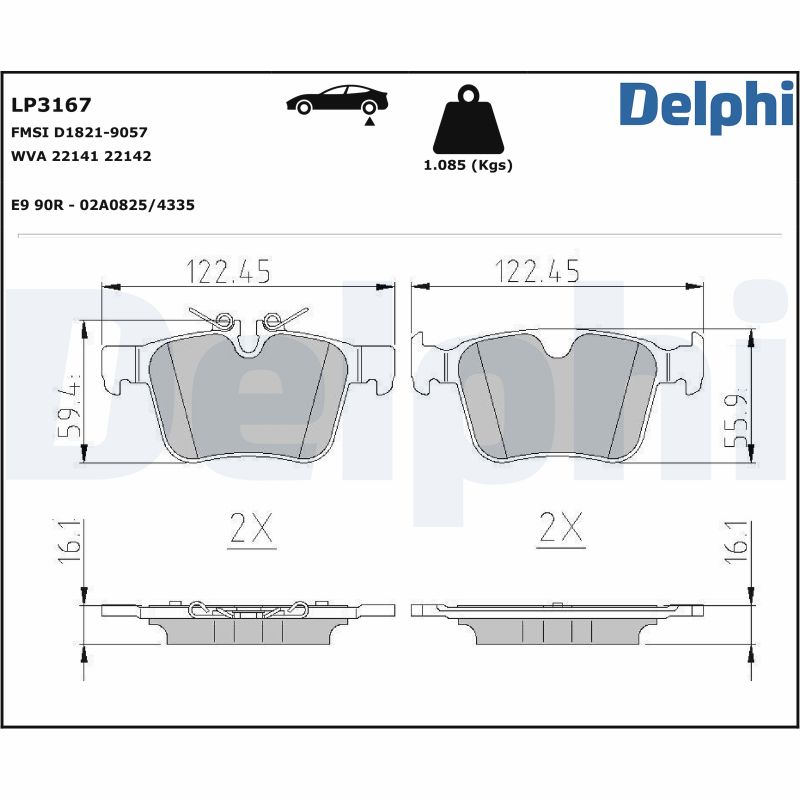 DELPHI Hátsó fékbetét LP3167_DEL