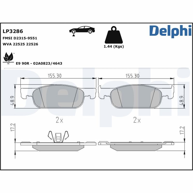 DELPHI Első fékbetét LP3286_DEL