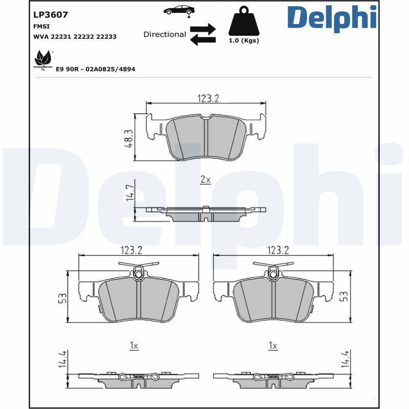 DELPHI Fékbetét, mind LP3607_DEL