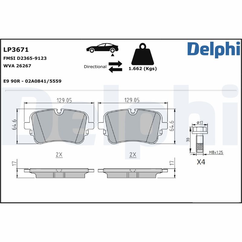 DELPHI Fékbetét, mind LP3671_DEL