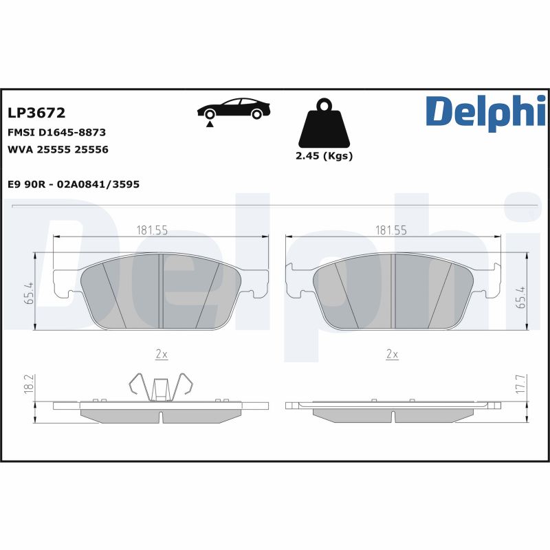 DELPHI Fékbetét, mind LP3672_DEL