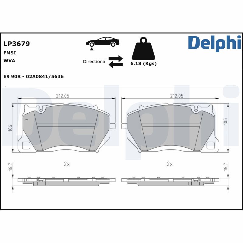 DELPHI Fékbetét, mind LP3679_DEL