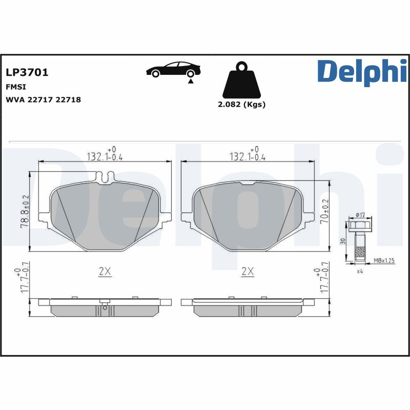 DELPHI Fékbetét, mind LP3701_DEL