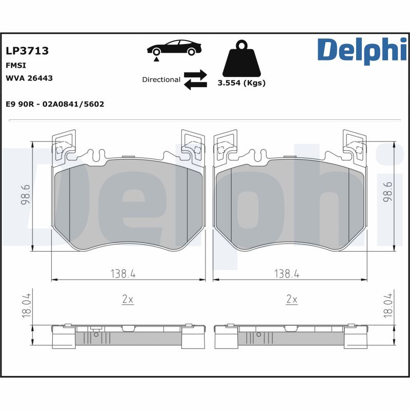 DELPHI Fékbetét, mind LP3713_DEL