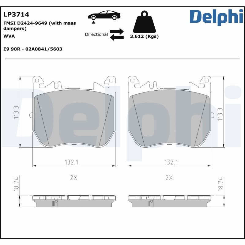 DELPHI Fékbetét, mind LP3714_DEL