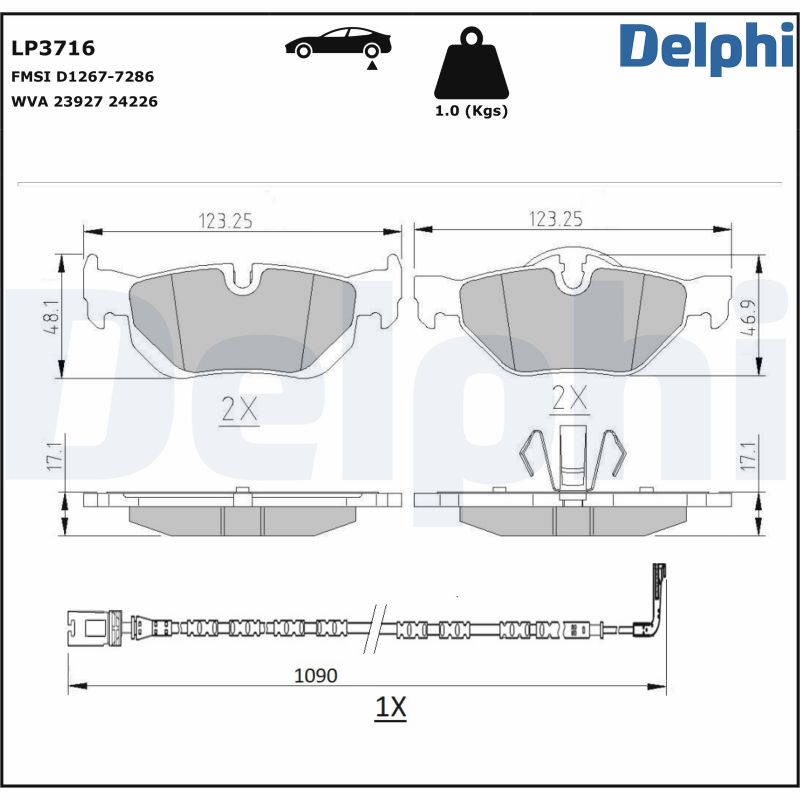 DELPHI Fékbetét, mind LP3716_DEL