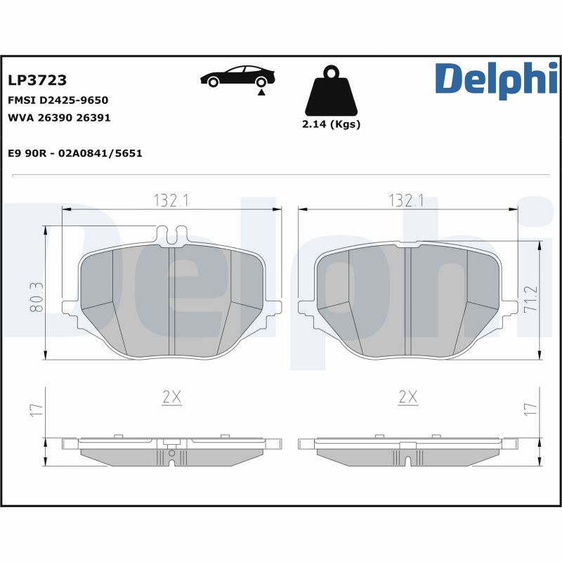 DELPHI Fékbetét, mind LP3723_DEL