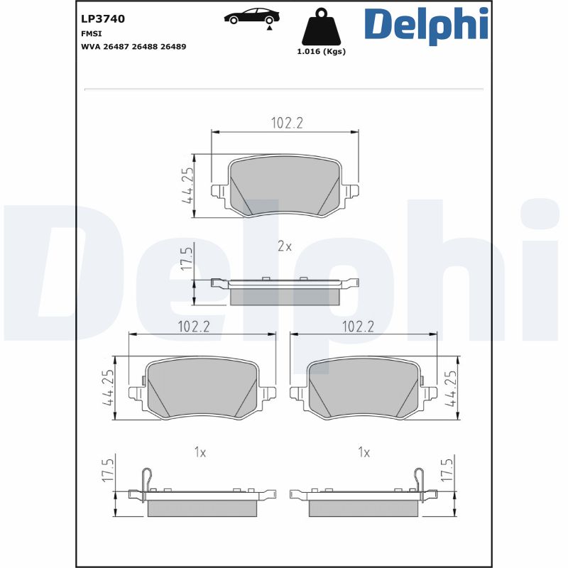 DELPHI Fékbetét, mind LP3740_DEL